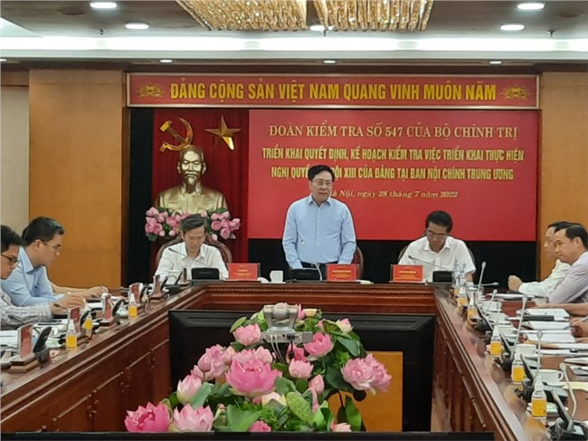 Triển khai kế hoạch kiểm tra việc thực hiện NQ đại hội XIII của Đảng tại Ban Nội chính Trung ương (28/7/2022)